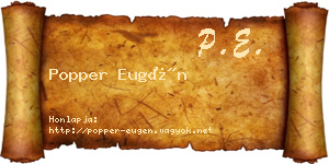 Popper Eugén névjegykártya